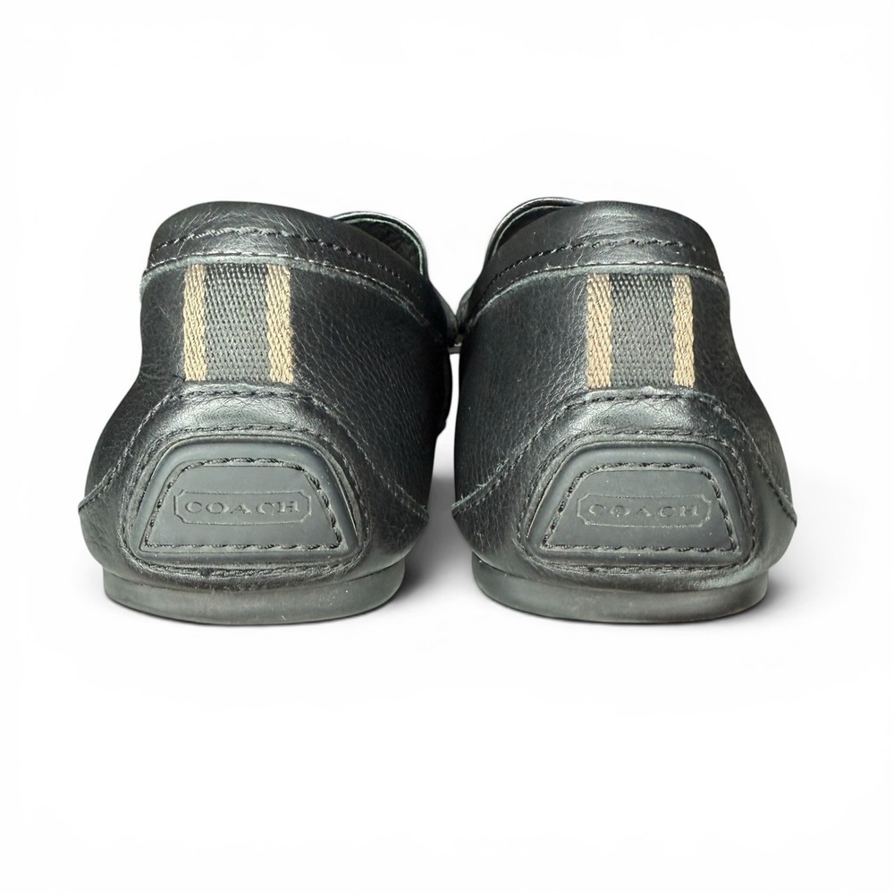 Coach Men's Loafers Size 11 D Black Leather Signature Jacquard Penny - Picture 7 of 10